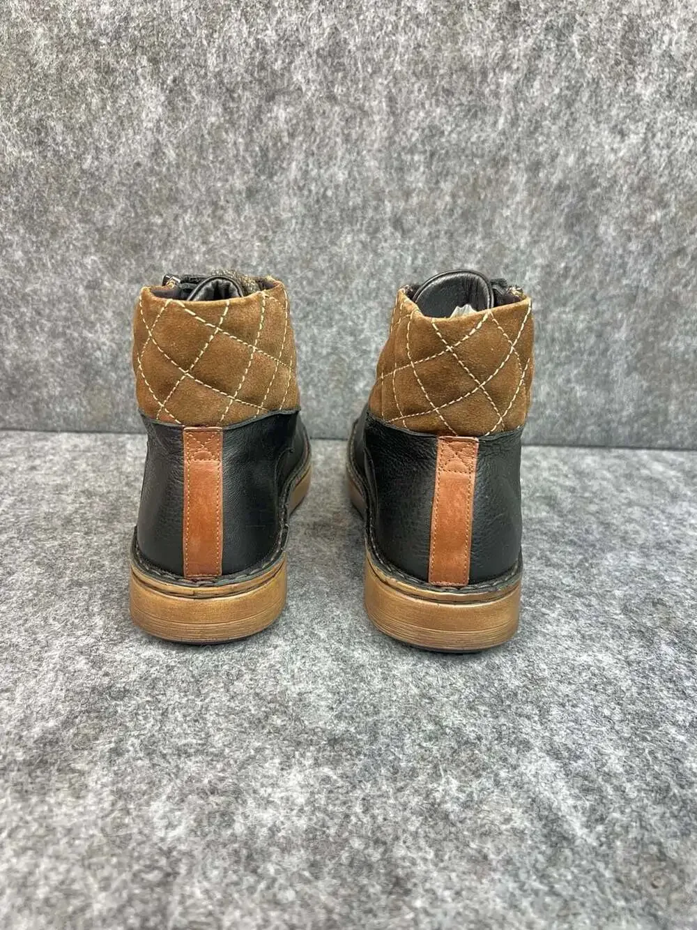 NAOT Castera Women's Ankle Boots in Soft Black/Antique Brown Leather US 8 EU 39